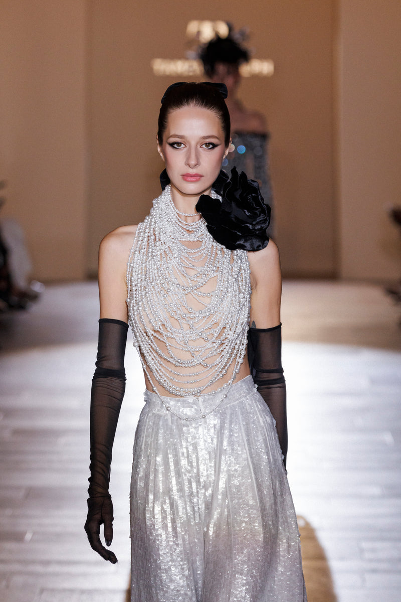 Black Silk Velvet Opera Gloves – Tamara Ralph