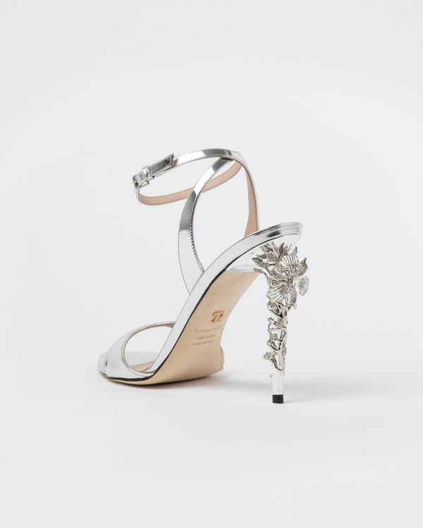 SILVER CRYSTAL & ENAMEL IRIS SANDALS