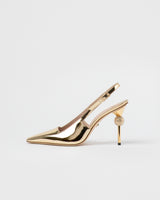 GOLD CRYSTAL BALL SLINGBACK HEELS